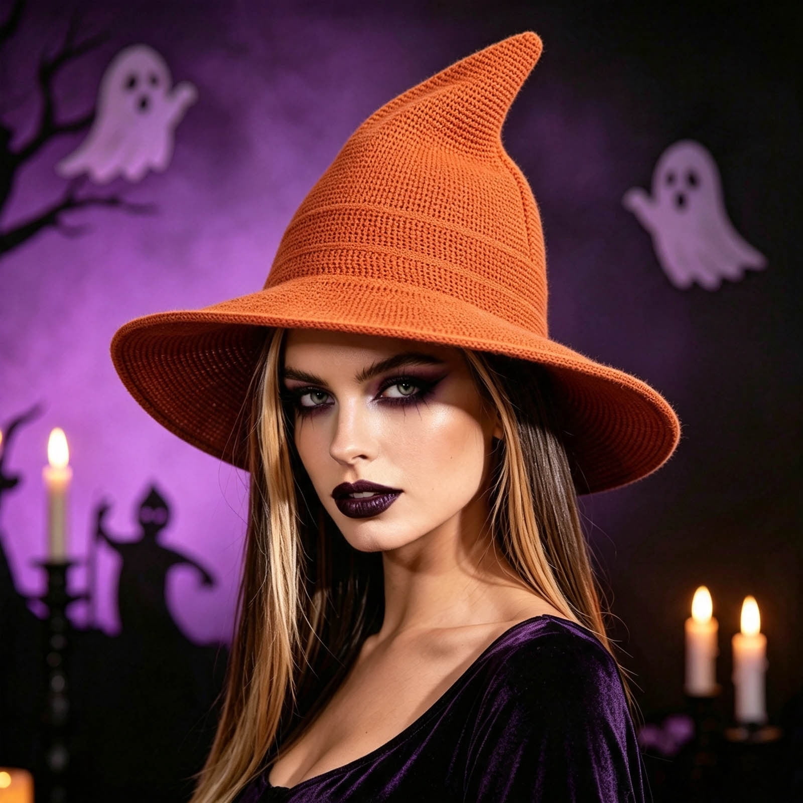 Guieoi Witch Hat Halloween Party Pointed Wizard Hat - Walmart.com