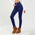 thumbnail image 1 of Guieoi Women Leggings under $5 Fashion Casual Women Span Ladies Leggings High Waist Keep Warm Long Pants Blue XXL, 1 of 9