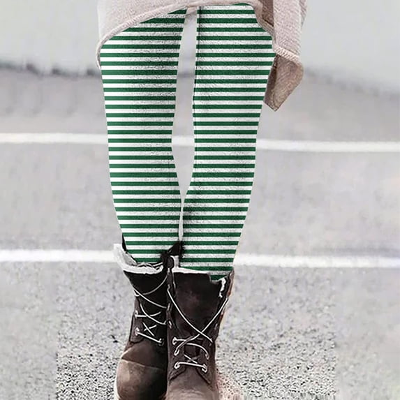Guieoi Women Leggings under $5 Women Print Casual Hip Lifting Yoga Pants Leggings Elastic Pants Leggings Tight Pants Green XXL