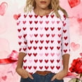 thumbnail image 1 of Guieoi Women's Cute T Shirt Heart Bow Knot Long Sleeve Tops for Valentines Day Trendy Basic Tees Tunic Top Pink S, 1 of 7