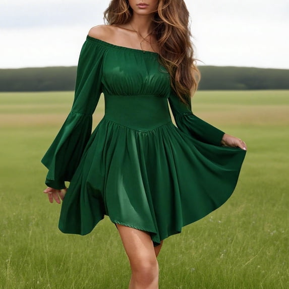Guieoi Women's Gothic Renaissance Dress - Courtly Style Green S