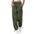 thumbnail image 1 of Guieoi Women's Pants Wide Leg Pants for Women Women's Casual Solid Drawstring Elastic Waist Long Pants Trousers, 1 of 5
