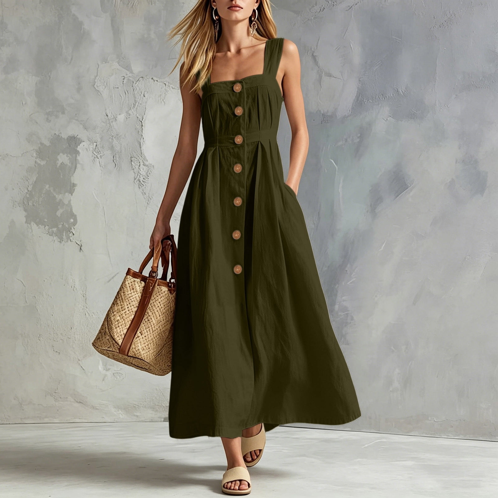 designer plus size summer dresses Guieoi Womens Dresses Plus Size Summer Designer Casual Dresses Sleeveless V-Neck Dresses, Spaghetti-Strap V-Neck Dresses, Women's, Size: XL, White