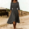 thumbnail image 1 of Guieoi Womens Dresses Summer 2026 Fall Round-Neck Maxi Dress Gray XXL, 1 of 7