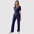 thumbnail image 1 of Guieoi Womens Outfit Loungewear Set,Matching Set V-Neck Top and Pants with Drawstring Pockets Casual Two-Piece Set Navy 0 M, 1 of 3