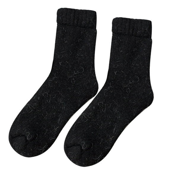 Guieoi Womens Plus Size Clearance $5 Thick Socks for Men Mens Winter Socks Winter super thick plus fleece wool socks Men's warm wool socks Solid color sock