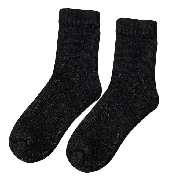 Guieoi Womens Plus Size Clearance $5 Thick Socks for Men Mens Winter Socks Winter super thick plus fleece wool socks Men's warm wool socks Solid color sock
