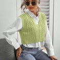 thumbnail image 1 of Guieoi Womens Sweaters 2025 Sweaters for Women Plus Size Casual Sleeveless Knitted Top Sweaters for Women Plus Size Sweater Vest Green Black*Friday/Cyber*Monday Clearance, 1 of 8