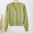 thumbnail image 1 of Guieoi Womens Sweaters 2025 Womens Sweaters Clearance Plus Size Fall New Cardigan Round Neck Long Sleeve Oversize Knitted Outerwear Green Black*Friday/Cyber*Monday Clearance, 1 of 9