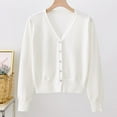 thumbnail image 1 of Guieoi Womens Sweaters 2025 Womens Sweaters Clearance Plus Size Fall New Cardigan Round Neck Long Sleeve Oversize Knitted Outerwear White Black*Friday/Cyber*Monday Clearance, 1 of 9