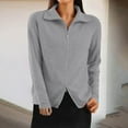 thumbnail image 1 of Guieoi Womens Sweaters 2025 Womens Sweaters Clearance Solid Color Collar Knitted Sweater Cardigan with Double Zipper Sweater Jacket Gray Black*Friday/Cyber*Monday Clearance, 1 of 6