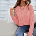 thumbnail image 1 of Guieoi Womens Sweaters 2025 Womens Sweaters Clearance Winter Trendy Casual Button Round Neck Solid Color Sweater Tops Blouse Pink Black*Friday/Cyber*Monday Clearance, 1 of 8