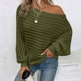 thumbnail image 1 of Guieoi Womens Tops Clearance under $10 Ladies' 2025 Trendy Three-dimensional Striped V-neck Batwing Sleeve Pullover Knitted Sweater Green Black*Friday/Cyber*Monday Clearance, 1 of 9