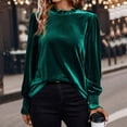 thumbnail image 1 of Guieoi Womens Tops under $10 Womens Solid Color Hooded Drawstring Casual Long Sleeved Winter 2026 Trendy Round Neck Loose Gold Velvet Tops Green, 1 of 9