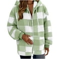 thumbnail image 1 of Guieoi Womens Tops Plus Size Women's Fall and Winter Straight Cardigan Button Pocket Coat Green Black*Friday/Cyber*Monday Clearance, 1 of 3
