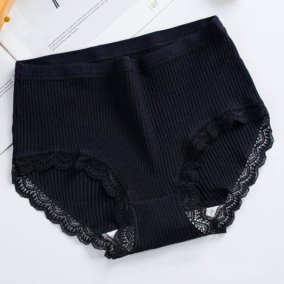 Guieoi Womens Underpant Plus Size Underwear Stretchy Soft Breathable Panties Cotton Black XXL