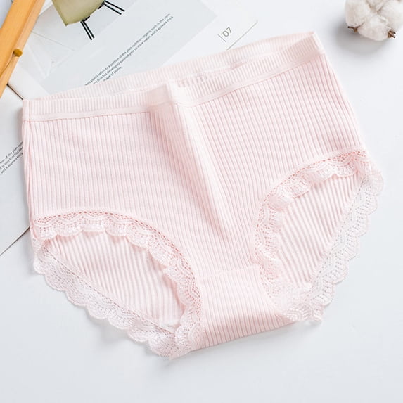 Guieoi Womens Underpant Plus Size Underwear Stretchy Soft Breathable Panties Cotton Pink XL