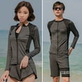 Guiexla 2 Pcs/Set Unisex Swimsuit Set Long Sleeves Quickdrying Zipper