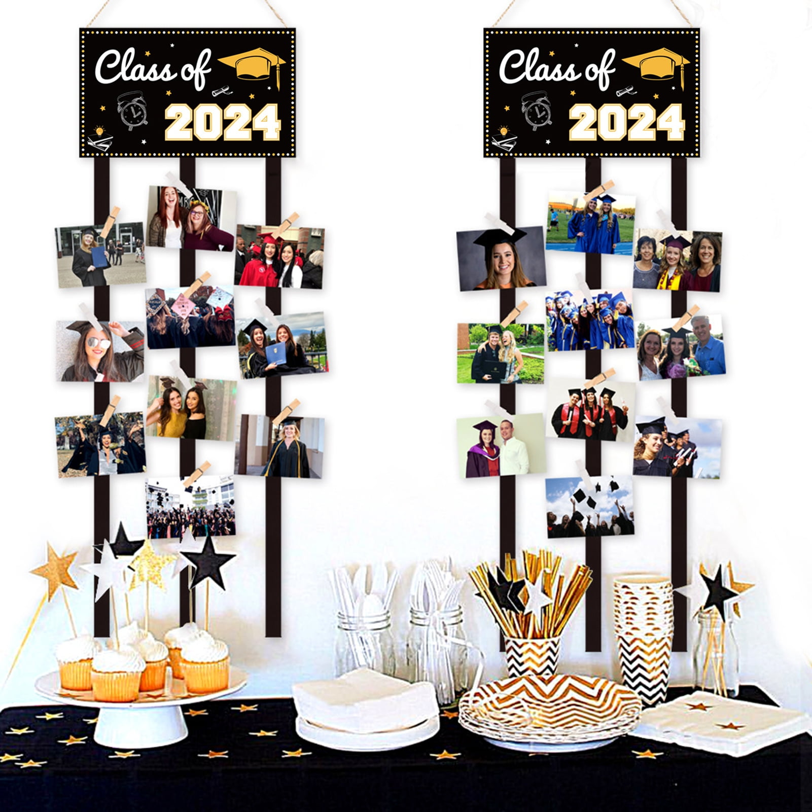 Guiexla 2024 Graduation Photo Display Rack Her Him Congratulation ...