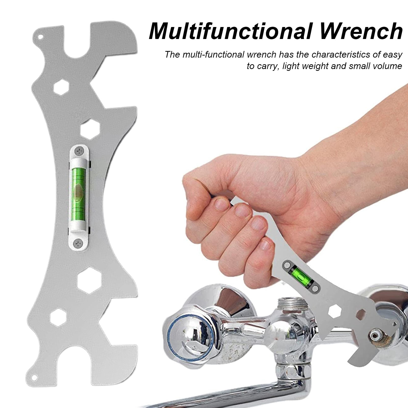 Guiexla Bathroom Repair Key Multi-Purpose Shower Key Tool Repair Faucet Wrench for 8mm/10mm/12mm/14mm/17mm/23mm/24mm Hex Screws