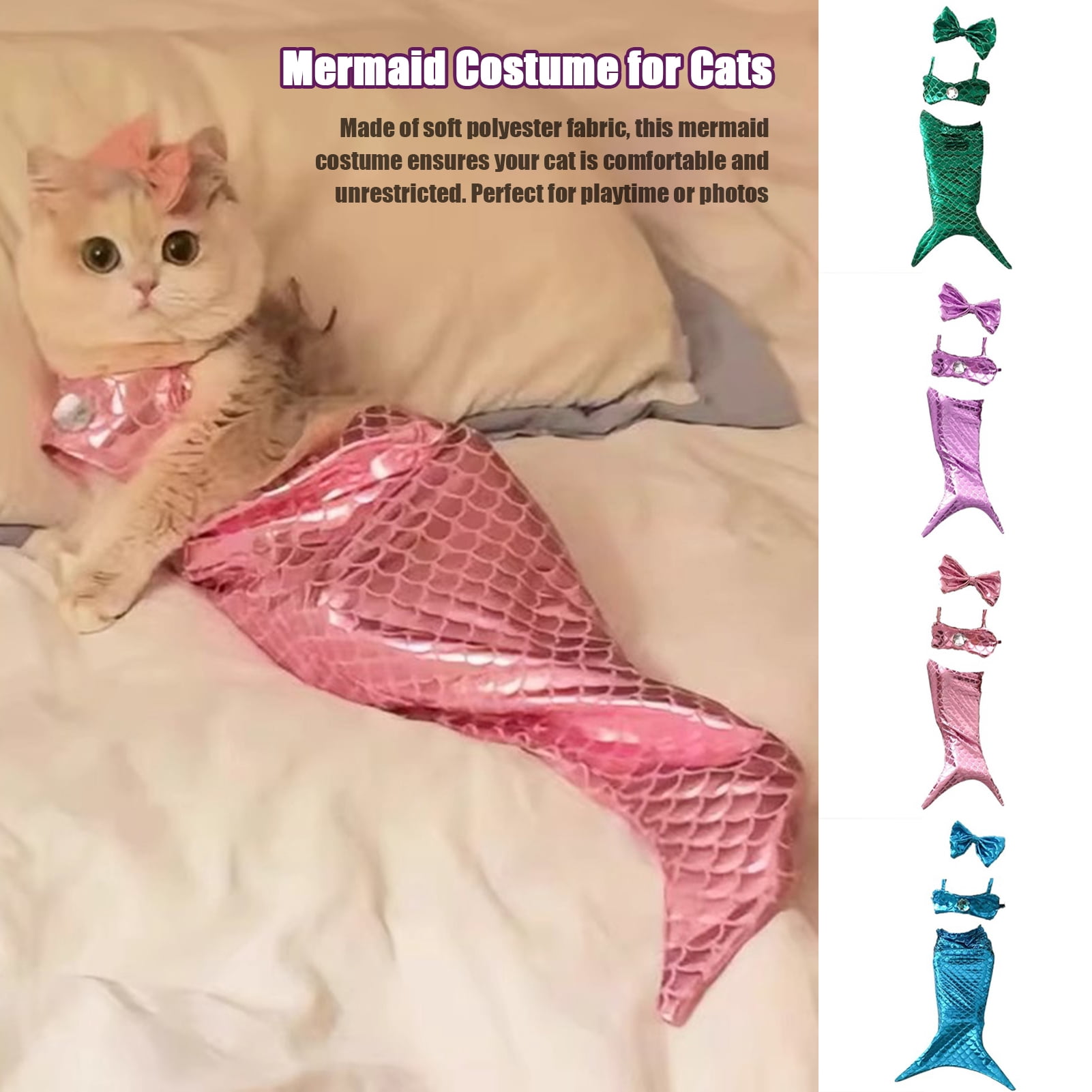 Cute Cat Mermaid Print Women's Boots