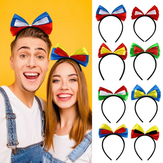 Guiexla Football Cheering Hair Hoop Decorative Kids Party Headband Bow Decor Soccer Themed Nation Flag Color Headband