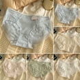 thumbnail image 1 of Guiexla High School Student Panties Mid Waist High Elasticity Lace Flower Pattern Good Breathability Solid Color Slim Fit Thin Casual Sport Underpants Lady Briefs, 1 of 8