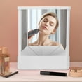 thumbnail image 1 of Guiexla Non-Reversing Mirror Precision True Image Vanity Makeup Mirror Non-Magnifying Tabletop Mirror Real Reflections Beauty Mirror for Your Face, 1 of 8