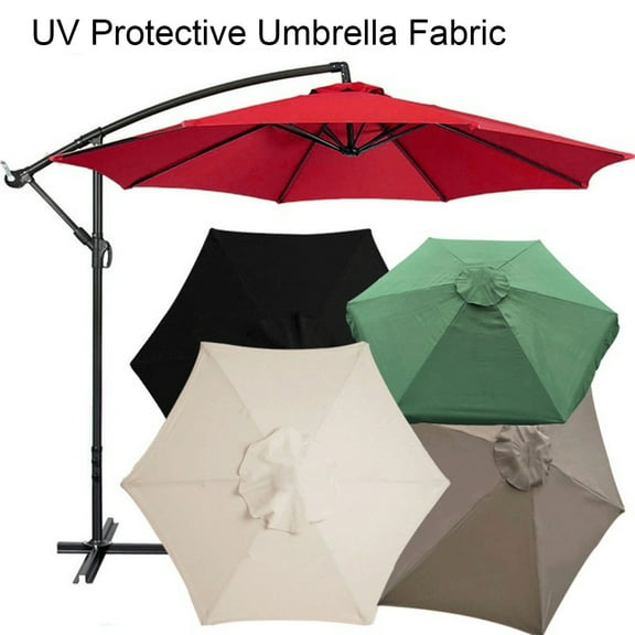 Guiexla Patio Umbrella Replacement Canopy Cover Fabric UV30+ Fade Resistant Easy to Clean Shade Comfort Umbrella Canopy for Outdoor Garden Table Parasol