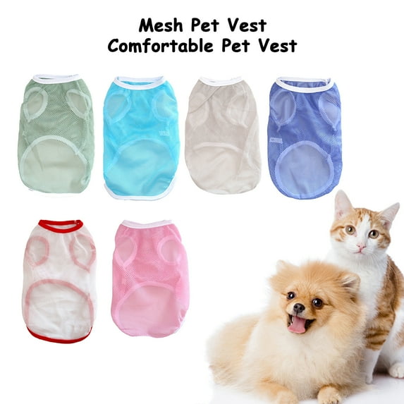 Guiexla Pet Vest Breathable Mesh Dog Vest Solid Color Comfortable Cat Shirt Soft Pet Summer Clothes Pet Supplies