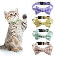 thumbnail image 1 of Guiexla Plaid Check Cat Collar with Bells Bow Tie Breakaway Pet Necklect Comfortable Stylish Design Pet Neck Collar for Boy Girl Cats Small Dogs, 1 of 8