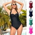 thumbnail image 1 of Guiexla Waist Lace-up Backless Monokini Bandeau Slim Fit Halter Neck Sexy One Piece Swimsuit Swim Beachwear, 1 of 8