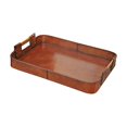 thumbnail image 1 of Guild Masters 8819-020 Large Leather Tray with Brass Handles, Brown, 1 of 2