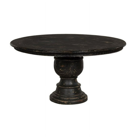 GuildMaster Croley Round Dining Table in Black