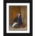 thumbnail image 1 of Guillaume-Charles Brun 18x24 Black Ornate Framed Double Matted Museum Art Print Titled: The Beggar (1868), 1 of 5