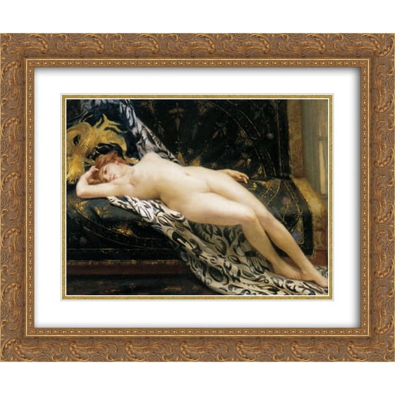 Guillaume Seignac 2x Matted 24x20 Gold Ornate Framed Art Print 'Abandon'