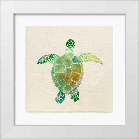 Guillen, Surma 26x26 White Modern Wood Framed Museum Art Print Titled - Turtle Bay I