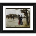 thumbnail image 1 of Guillermo Gómez Gil 18x15 Black Ornate Wood Framed Double Matted Museum Art Print Titled - A Walk in the Park (1896), 1 of 5