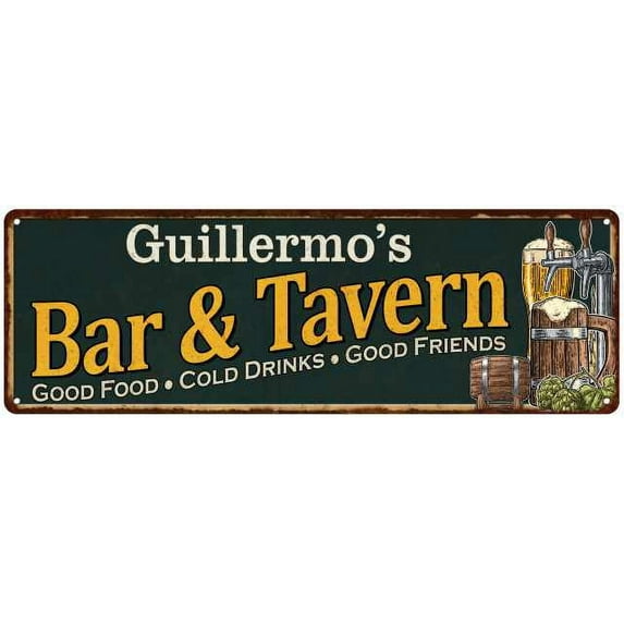 Guillermo's Bar and Tavern Green Sign Man Cave 6x18 206180003495