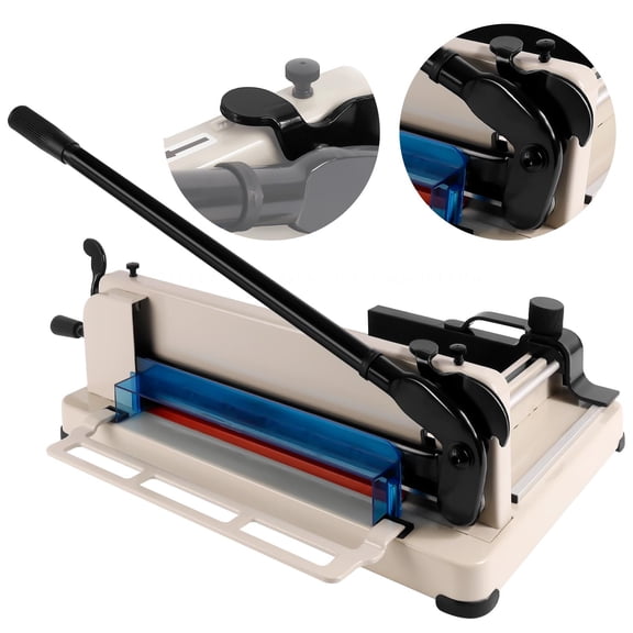 Guillotine Paper Cutter 12 Inch A4 Heavy Duty, 400 Sheet Capacity 1.6" Cut, High-Speed Steel Blade with Safety Lock, Metal Base Trimmer for Office/Commercial Use