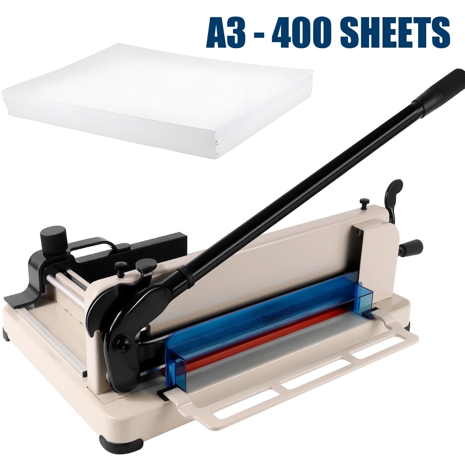 Guillotine Paper Cutter,  17" Guillotine Paper Trimmer and Office Supplies, White, 54cm Width,  400 Sheets Capacity  Precision Paper Trimmers  for Office, Copy Shop