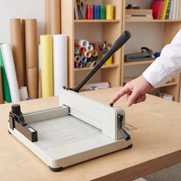 Guillotine Paper Cutter 400-Sheet Capacity, 17" HSS Blade, Heavy Duty Paper Trimmer with Lever Handle, Side Clamp & Safety Lock, A3 Craft Cutter for Office, Classroom, Scrapbooking
