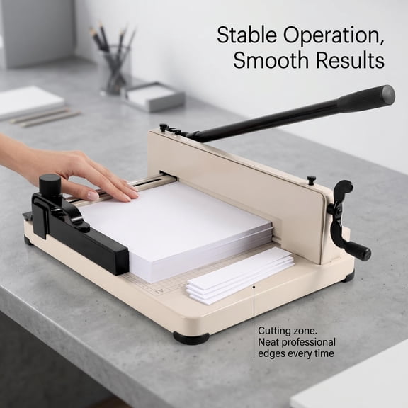 Guillotine Paper Cutter 400 Sheets, Paper Trimmer 21" HSS, Large Paper Cutter Safety Lock.