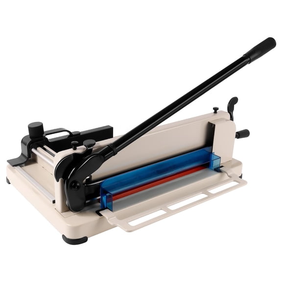 Guillotine Paper Cutter, Heavy-Duty Paper trimmer with Metal Base, Trimmers Cards Leather for Office Home, White