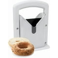 thumbnail image 1 of Guillotine Style Bagel Slicer with Safety Shield - Sharp Serrated Stainless Steel Blade for Cutting Bagels - Fits Bagels up to 2" Thick and 4.5" Diameter, 1 of 5