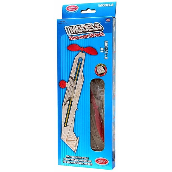 Guillow's: miniModel Kit - Rockstar Jet - Classic Balsa Wood, DIY Airplane Building Project, Laser-Cut Parts, Build & Fly Hobby Collectible, 4504