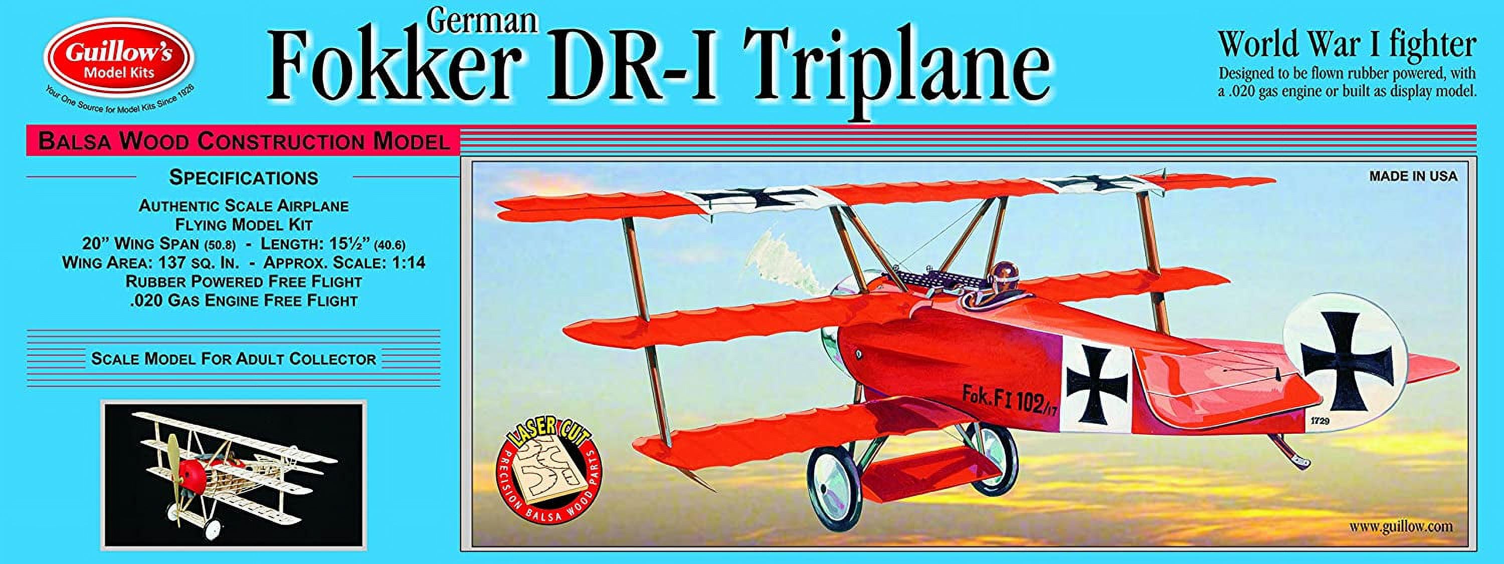 Guillow's Fokker DR1 Triplane Laser Cut Model Kit