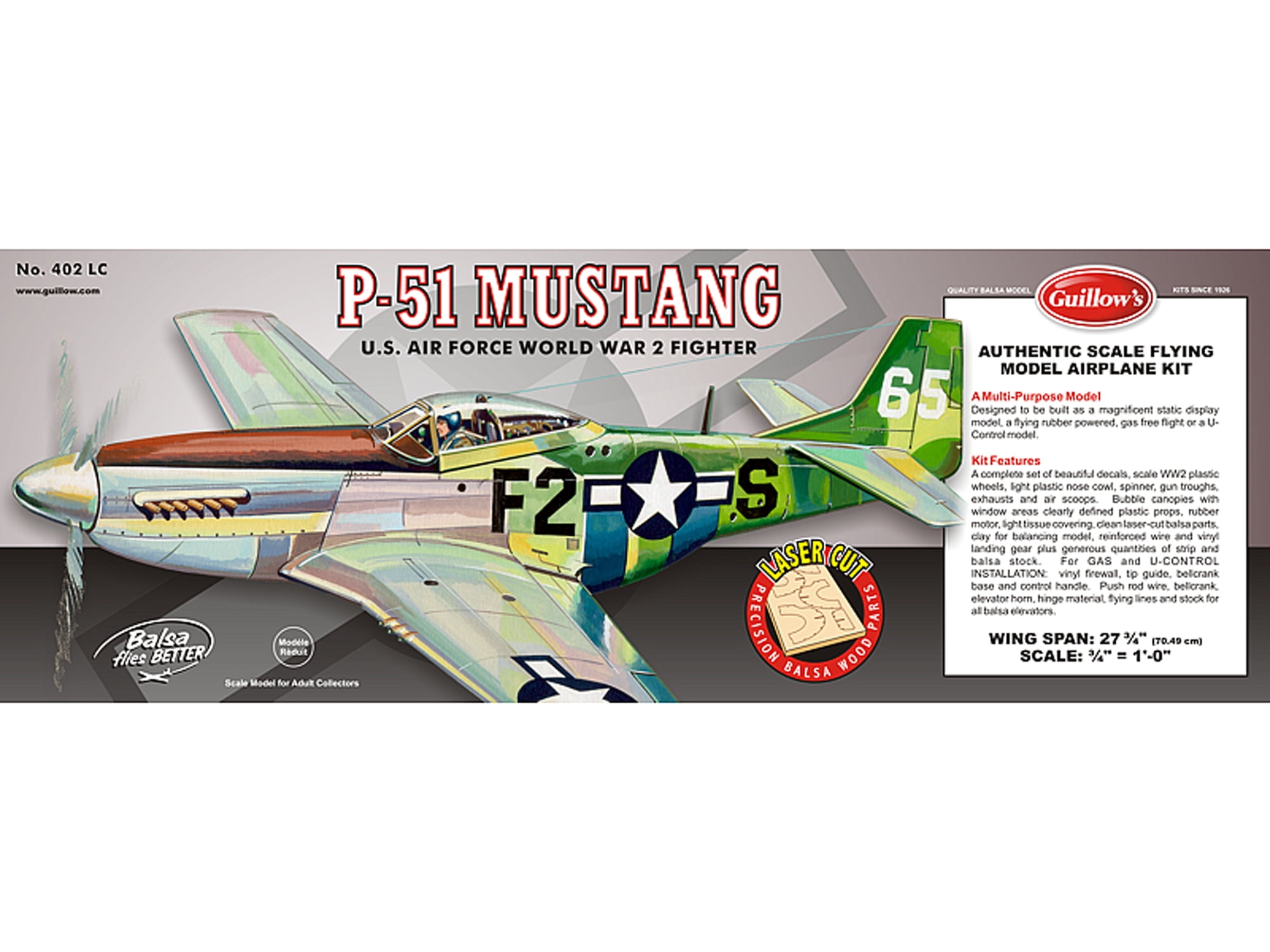 Guillow's P51 Mustang Laser Cut Model Kit