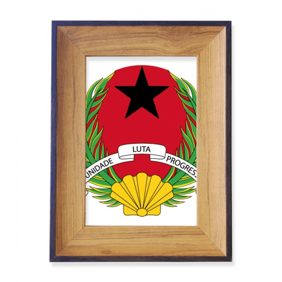 Guinea Bissau National Emblem Photo Frame Exhibition Display Art Desktop Painting