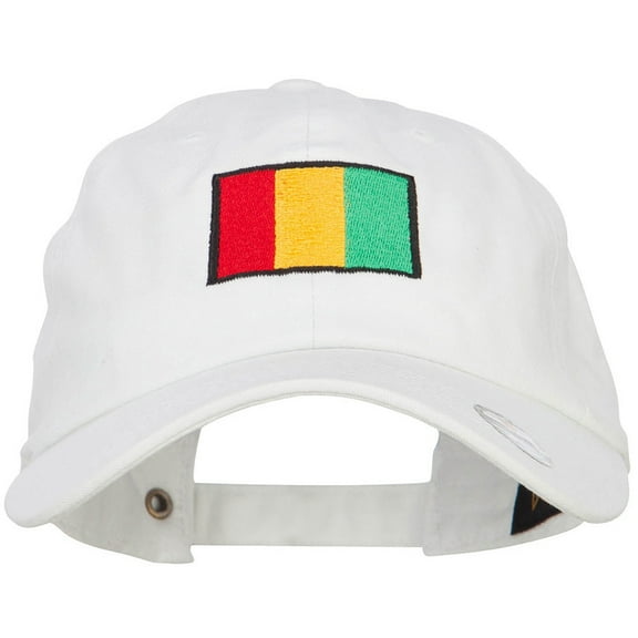 Guinea Flag Embroidered Unstructured Cap - White OSFM